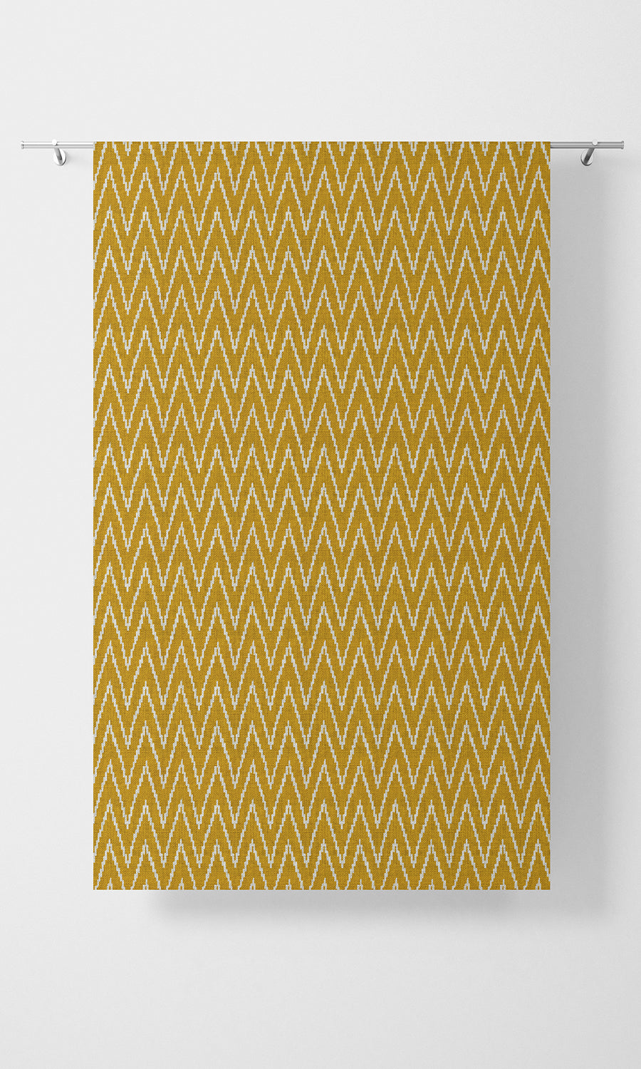 Chevron Print Home Textile Fabric Material By the Metre (Deep Yellow/ White)
