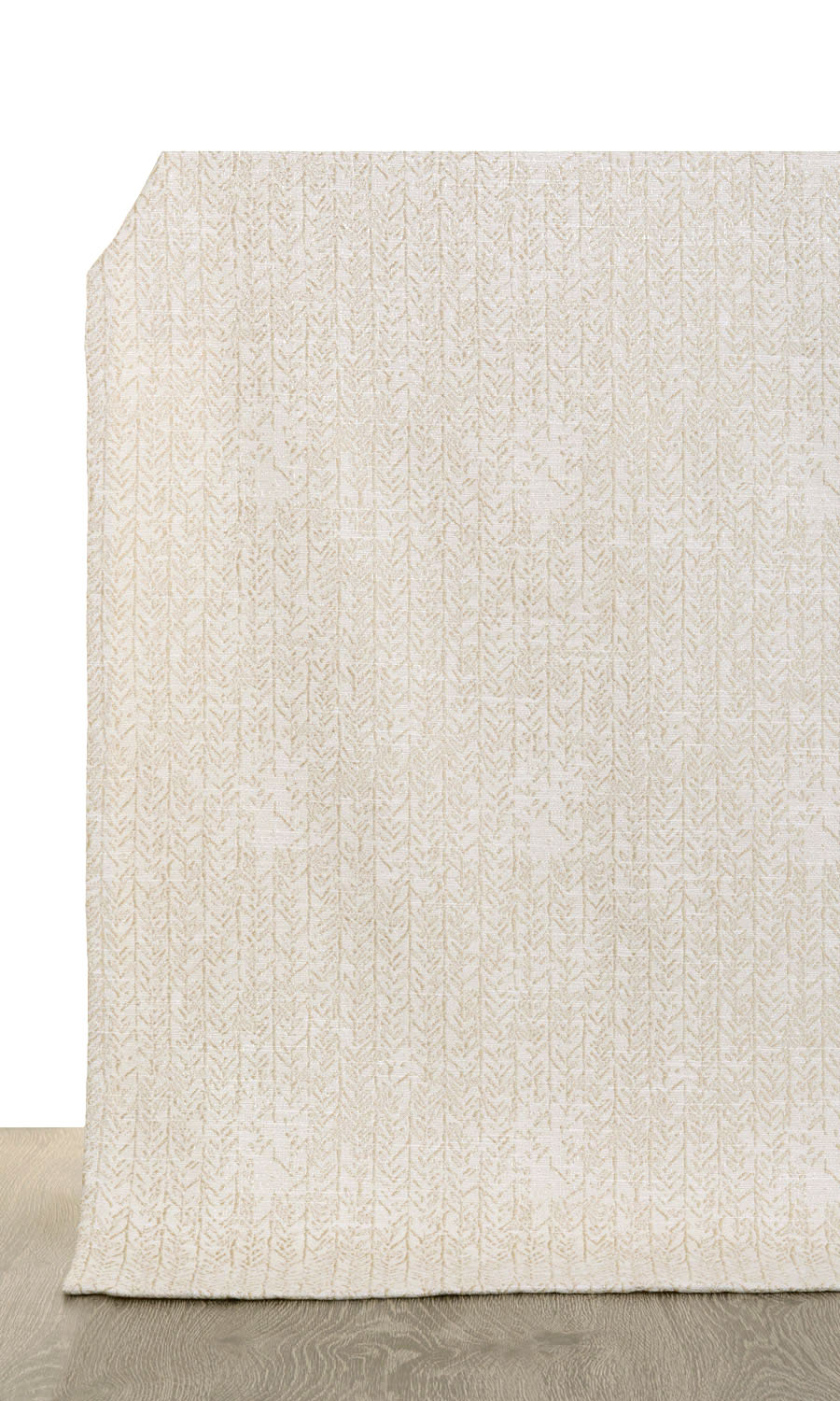 Herringbone Print Window Treatments Fabric By the Yard (Off White/ Pale Beige)