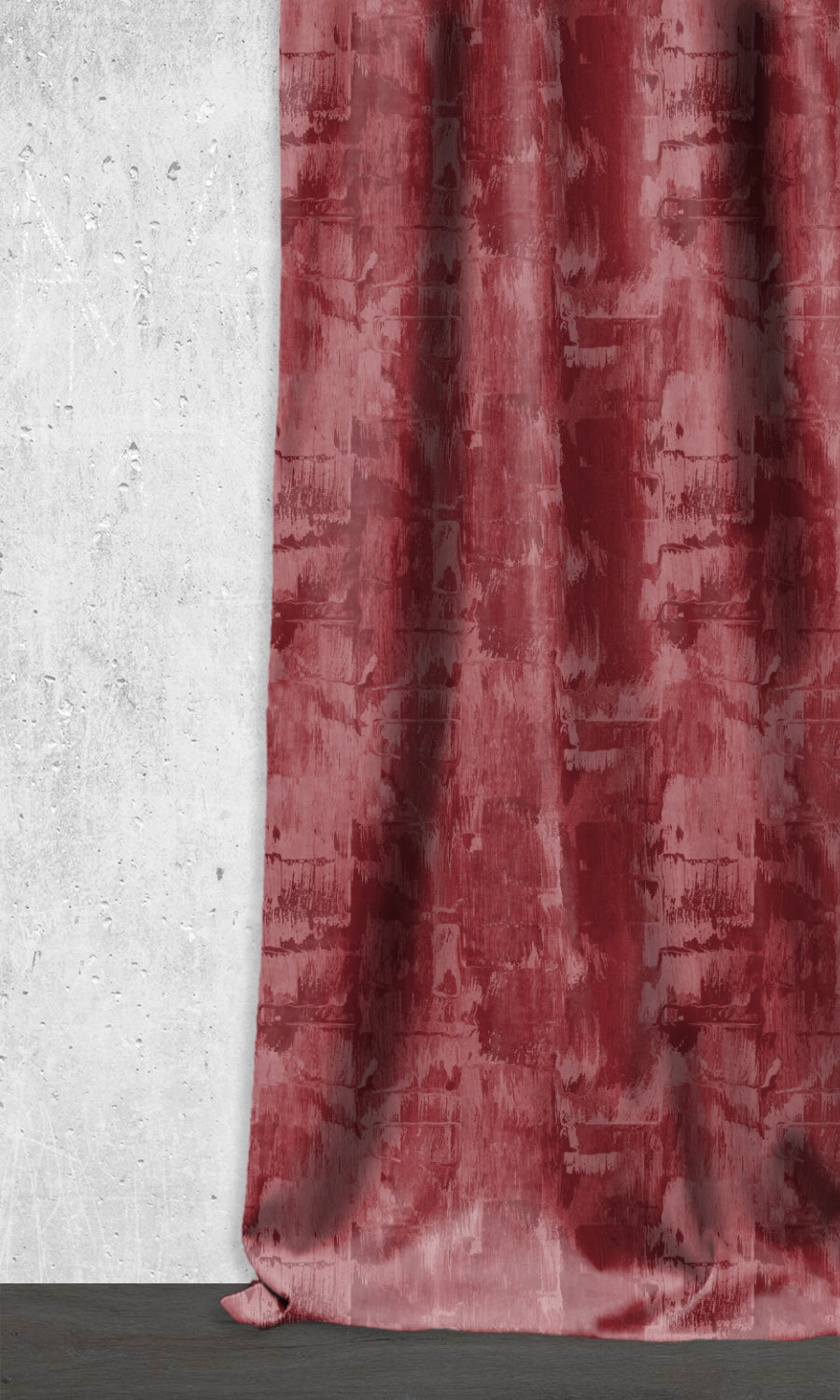 Dimout Striped Window Treatments Fabric Sample (Red)