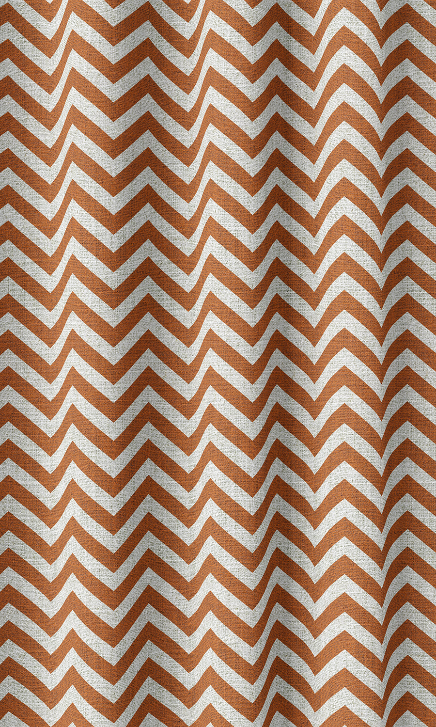 Chevron Print Home Décor Fabric By the Metre (Burnt Orange/ White)