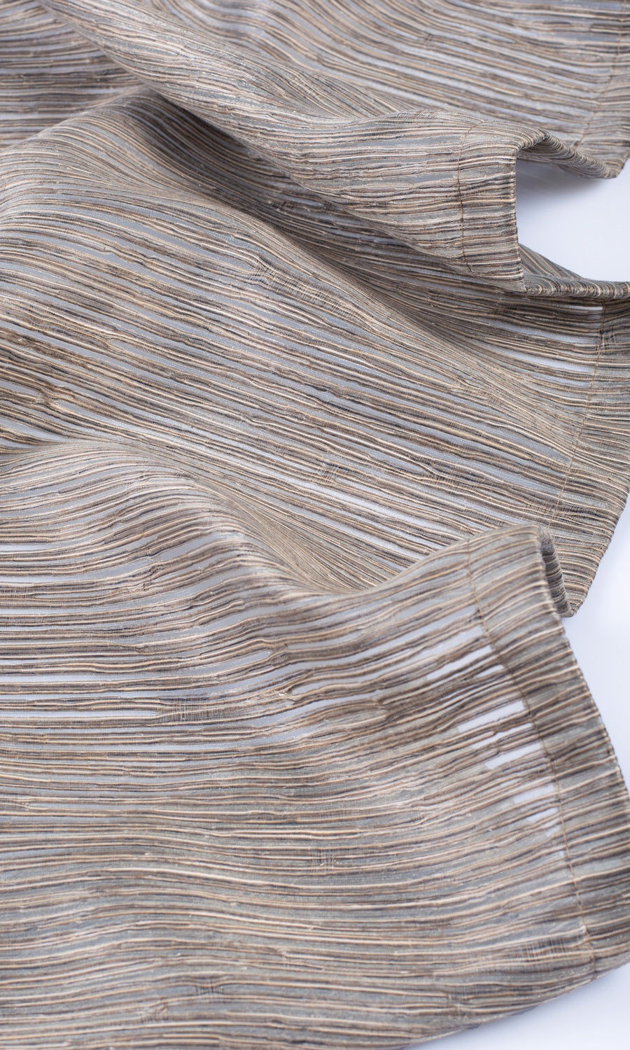Striped Sheer Home Textile Fabric Material By the Yard (Mocha Brown)