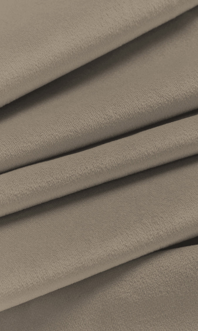 Velvet Home Décor Fabric By the Yard (Pale Mocha Brown)