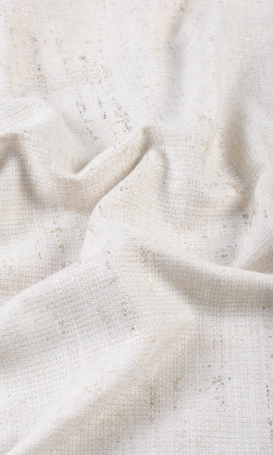 Metallic Accents Window Treatments Fabric By the Yard (Cream/ Golden)