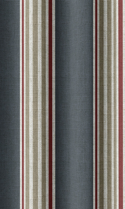 Modern Geometric Print Drapery (Grey/ Red)