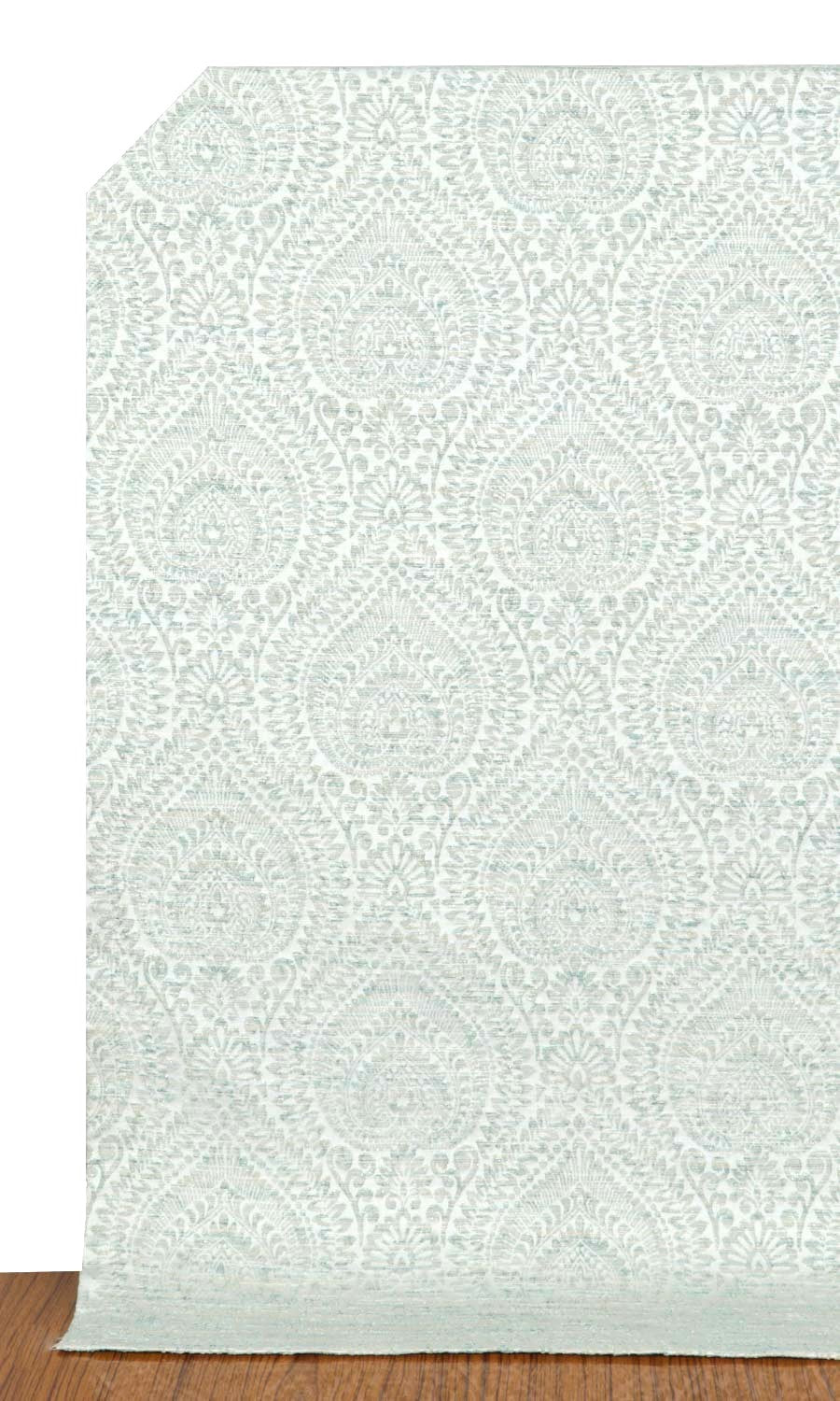 Textured Floral Home Décor Fabric By the Yard (Pale Grey/ Mint)