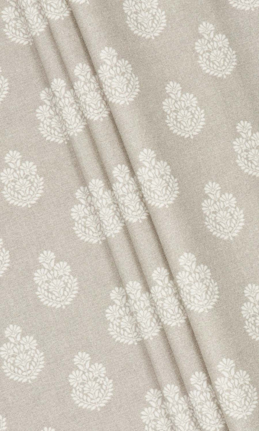 Floral Cotton Home Décor Fabric By the Yard (Pale Beige)