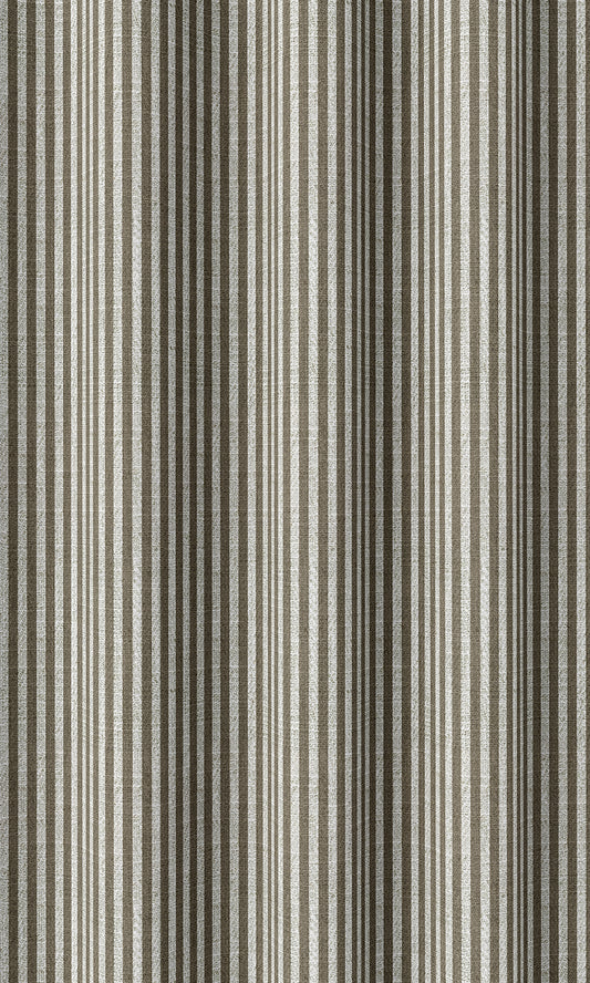 Striped Home Décor Fabric By the Yard (Mocha Brown/ White)