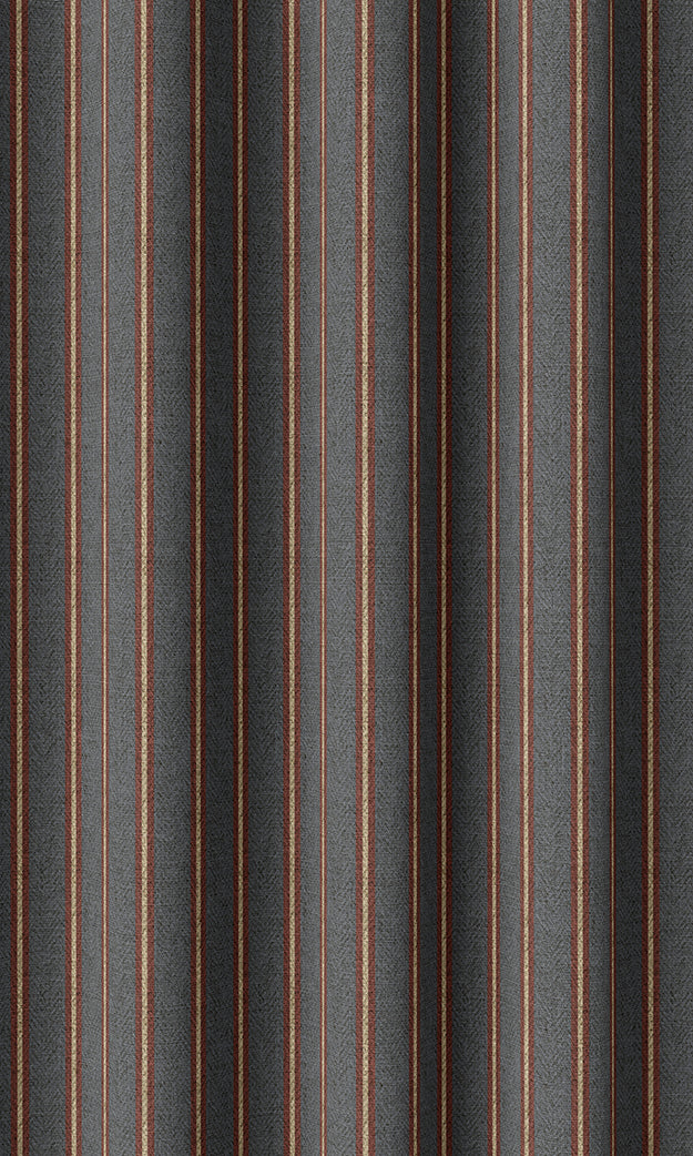 Modern Striped Home Textile Fabric Material Sample (Grey & Red)