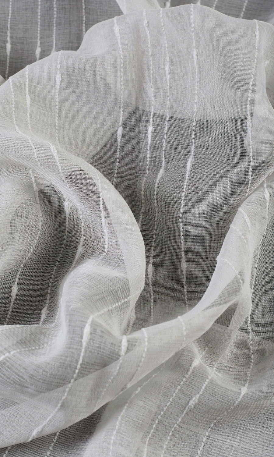 Striped Sheer Home Décor Fabric By the Yard (Grey)