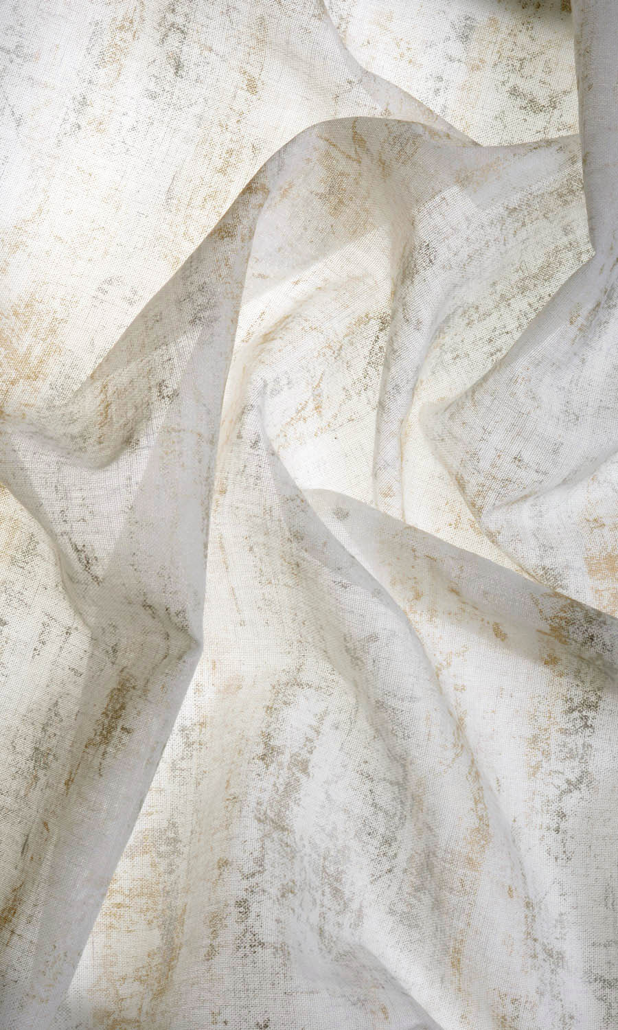 Printed Sheer Home Textile Fabric Material By the Yard (Metallic Golden/ Yellow)