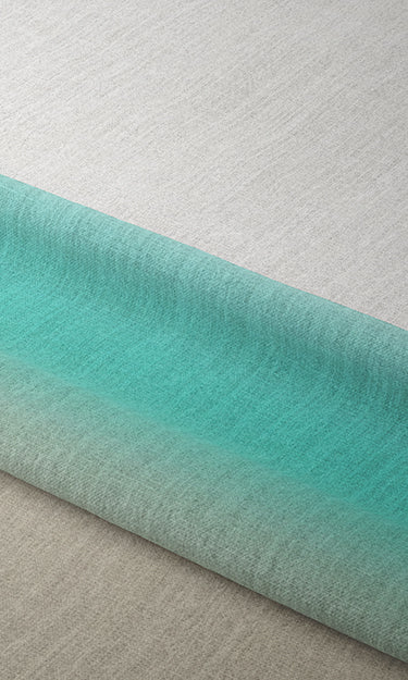 3-Tone Ombre Fabric Material By the Yard (Turquoise Blue/ Beige)