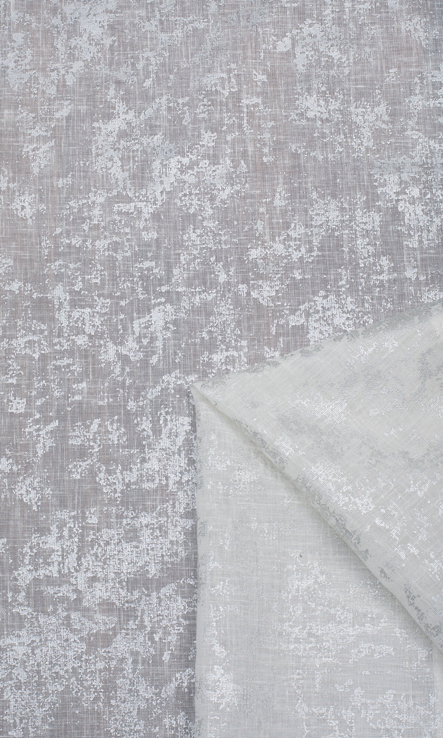 Textured Semi-Sheer Home Textile Fabric Material By the Yard (White/ Silver)