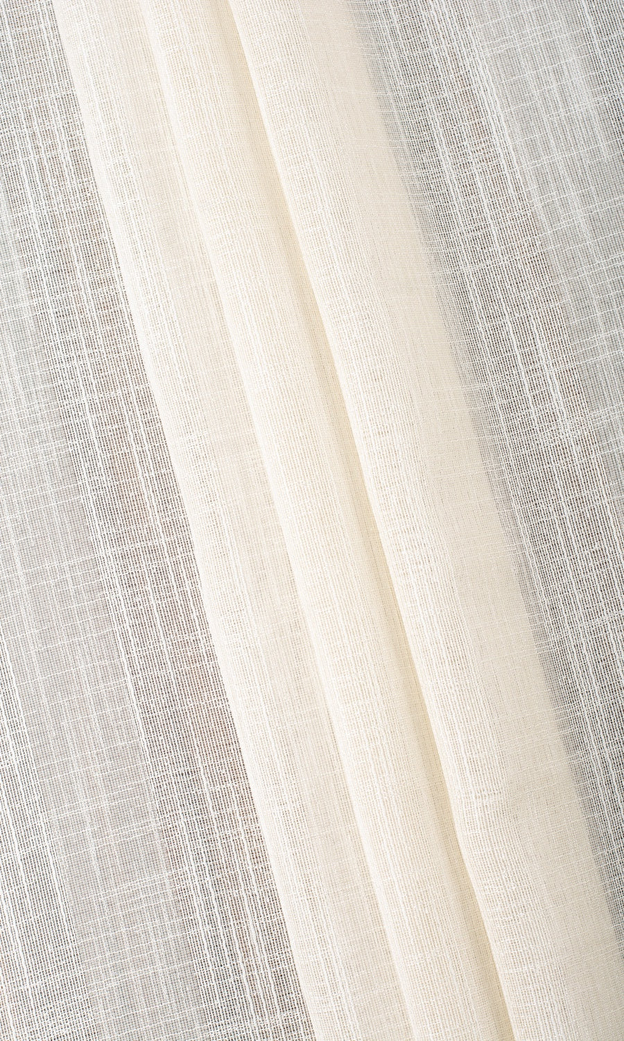 Textured Stripe Sheer Home Textile Fabric Material By the Yard (Almond Cream)