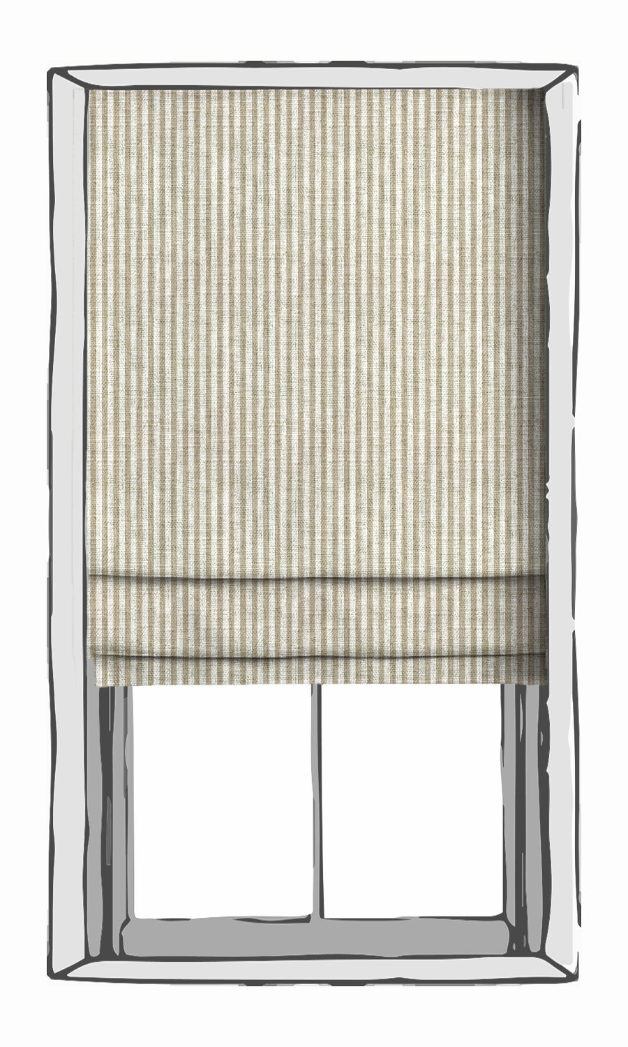 Striped Fabric Material By the Yard (Beige/ White)