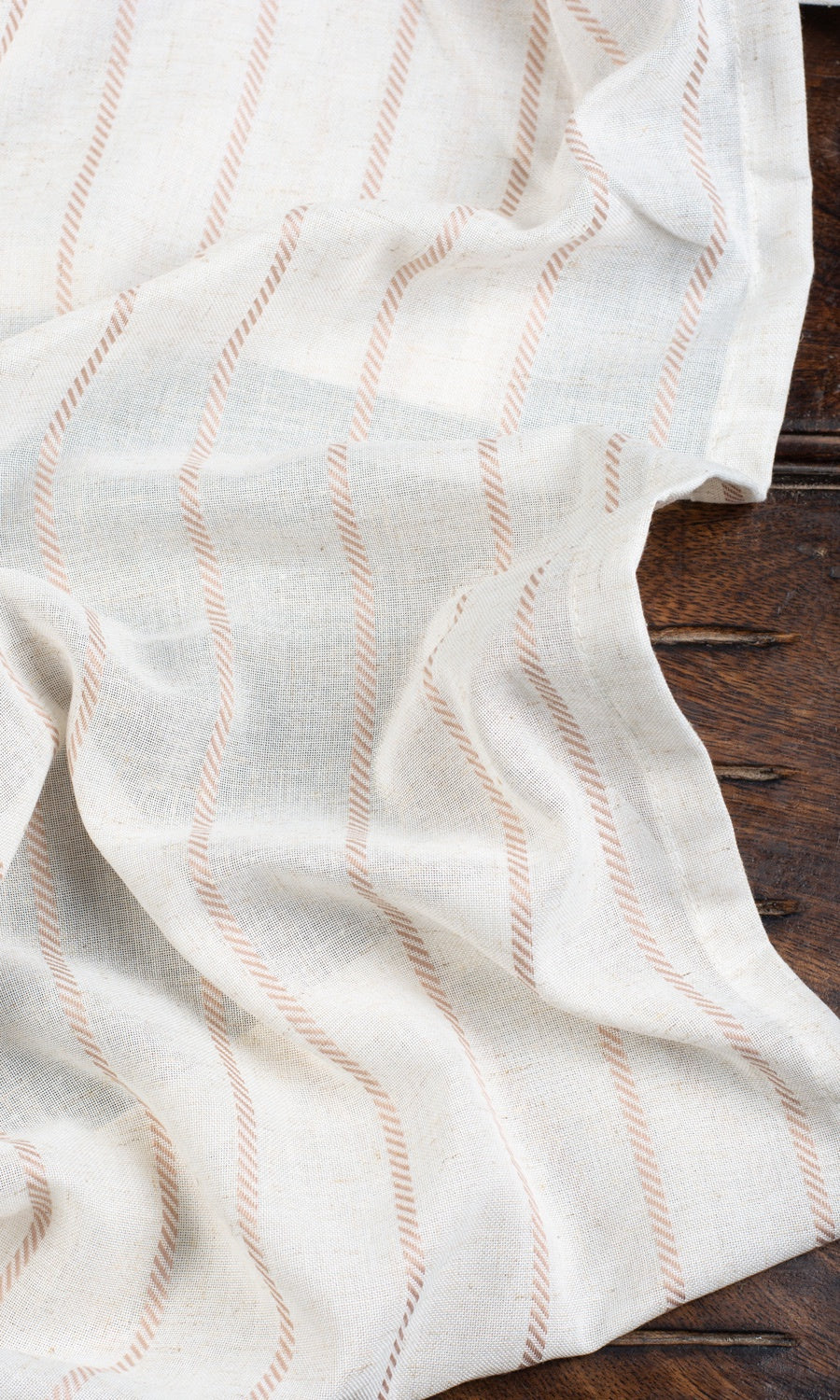 Striped Fabric Material By the Yard (Milky White/ Baby Pink)