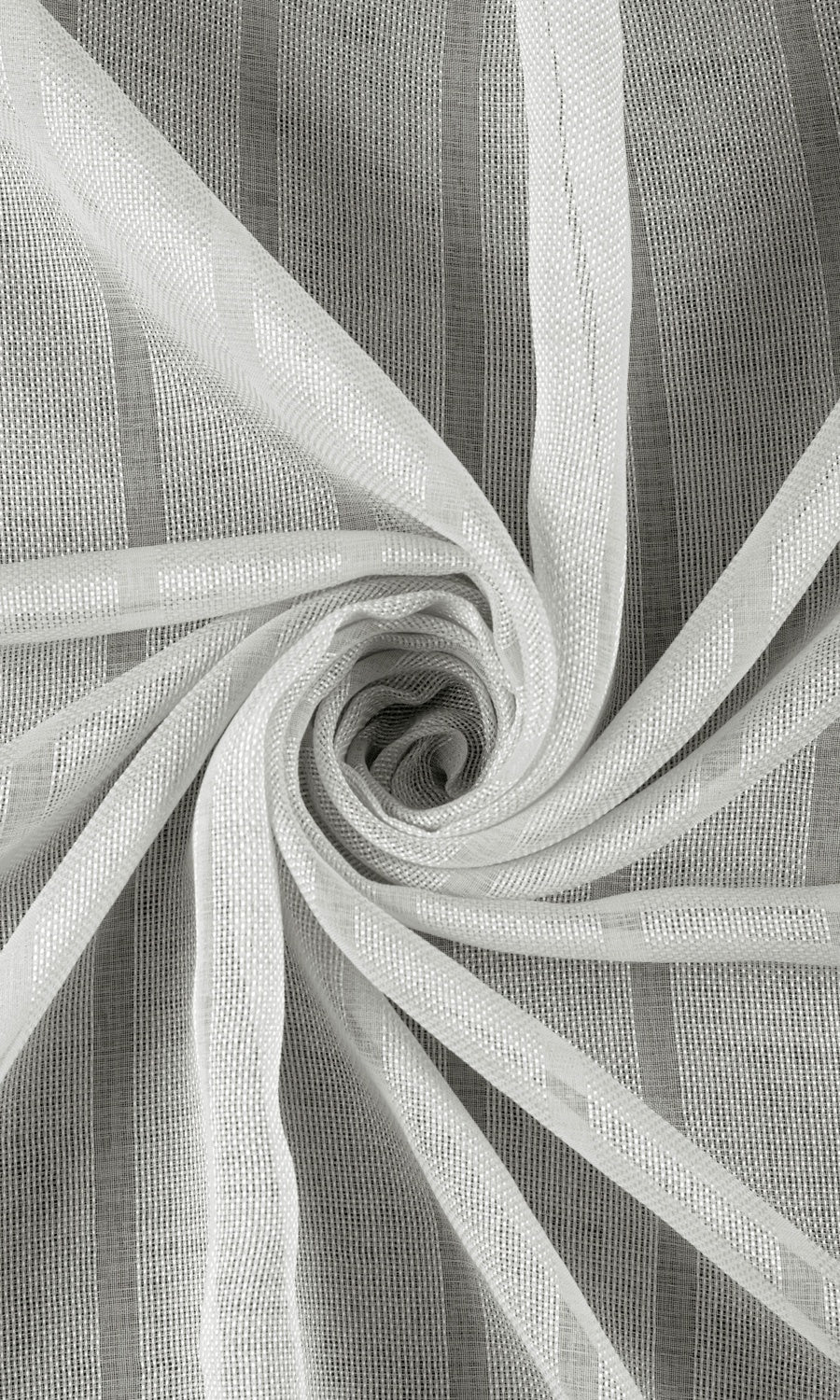 Textured Striped Sheer Home Textile Fabric Material By the Yard (Grey)