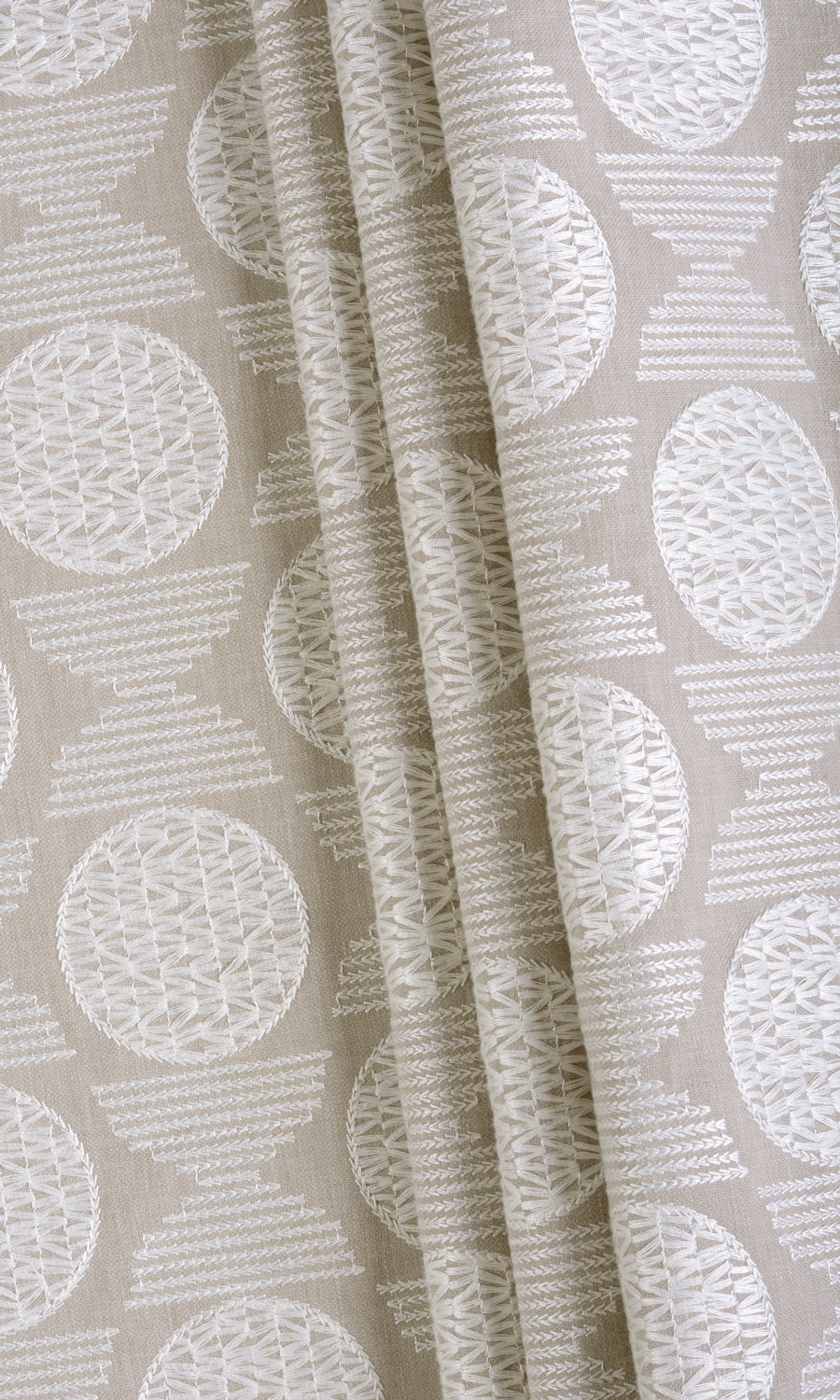 Geometric Patterned Fabric Material By the Yard (Oatmeal Beige)