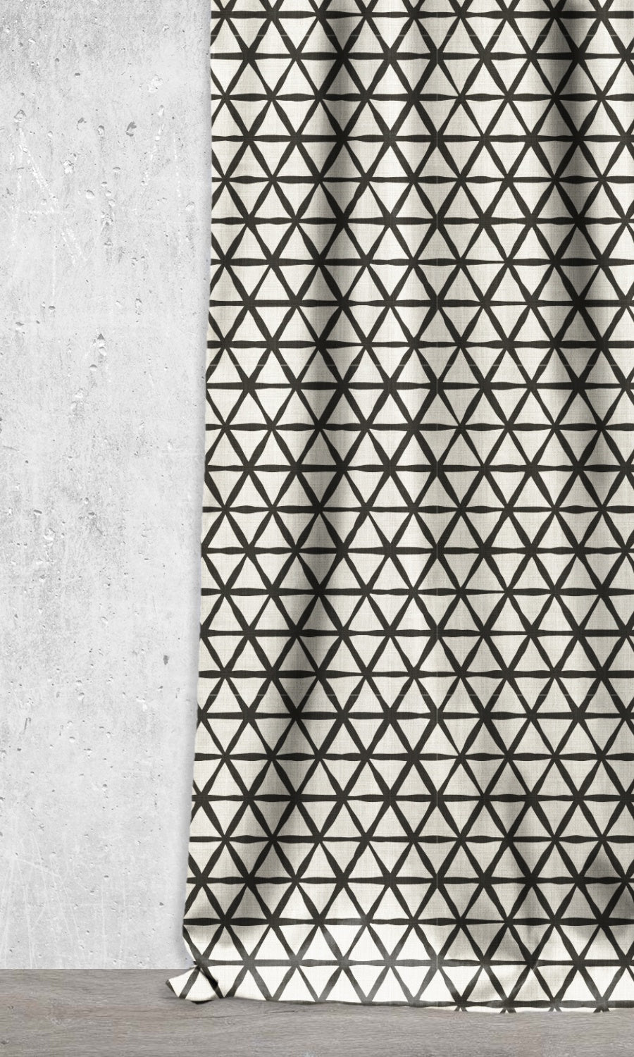 Geometrical Pattern Home Décor Fabric Sample (Black/ Ivory)