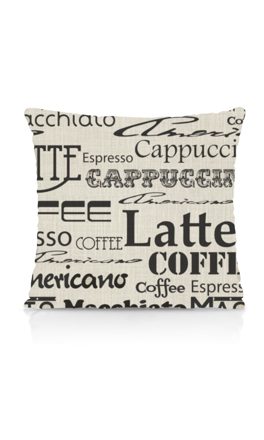 Coffee Themed Home Textile Fabric Material Sample (Black/ Milky White)