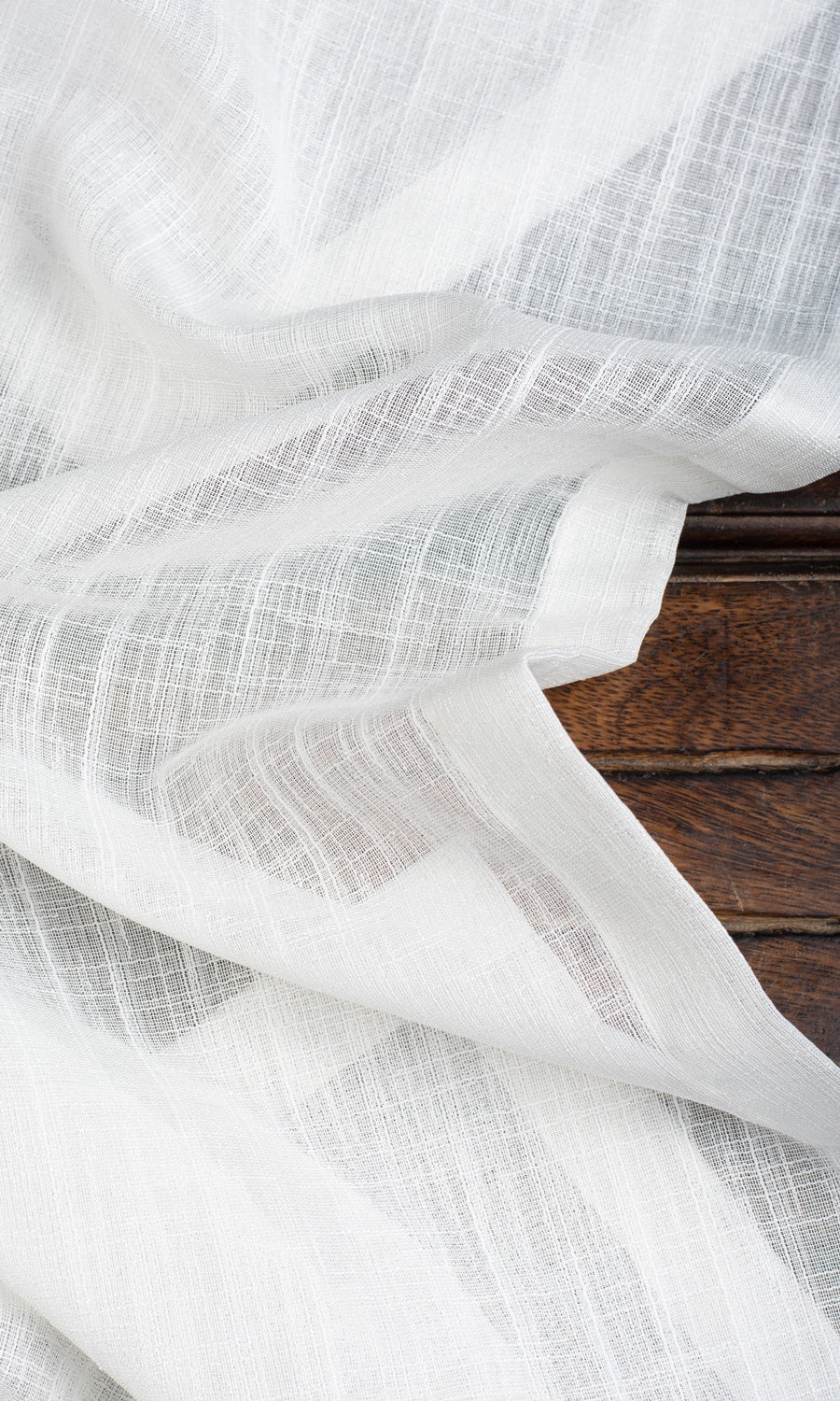 Plain Sheer Fabric By the Yard for Curtains & Drapes (White)