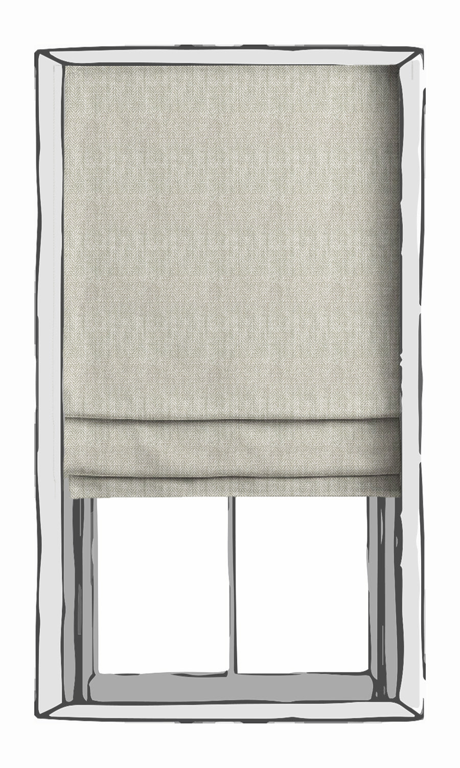Herringbone Textured Window Treatments Fabric By the Yard (Grey)