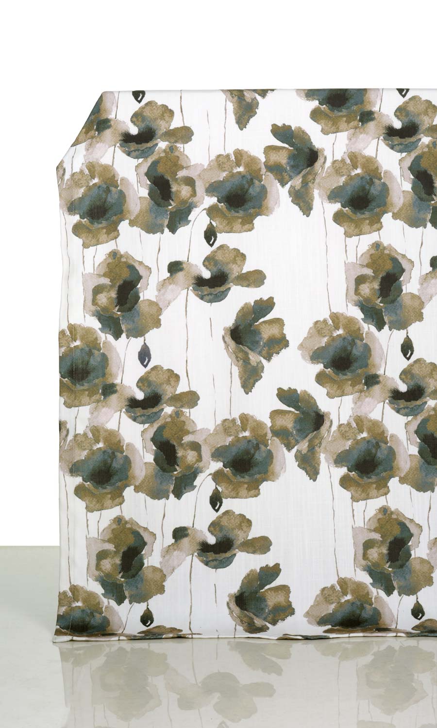 Water Lilies Floral Home Décor Fabric By the Yard (Brown/ Grey)