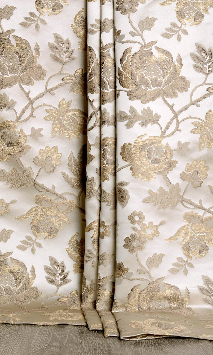 Floral Home Décor Fabric By the Yard (Beige/ Brown)