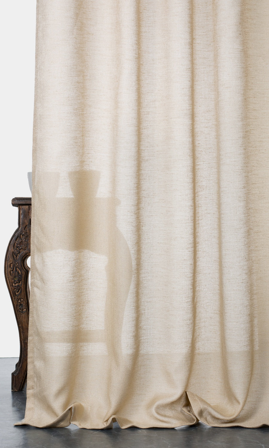 Plain Sheer Window Treatments Fabric By the Yard (Hazelnut Beige)