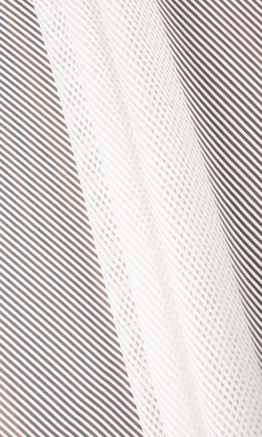 Striped Sheer Home Textile Fabric Material By the Yard (White)