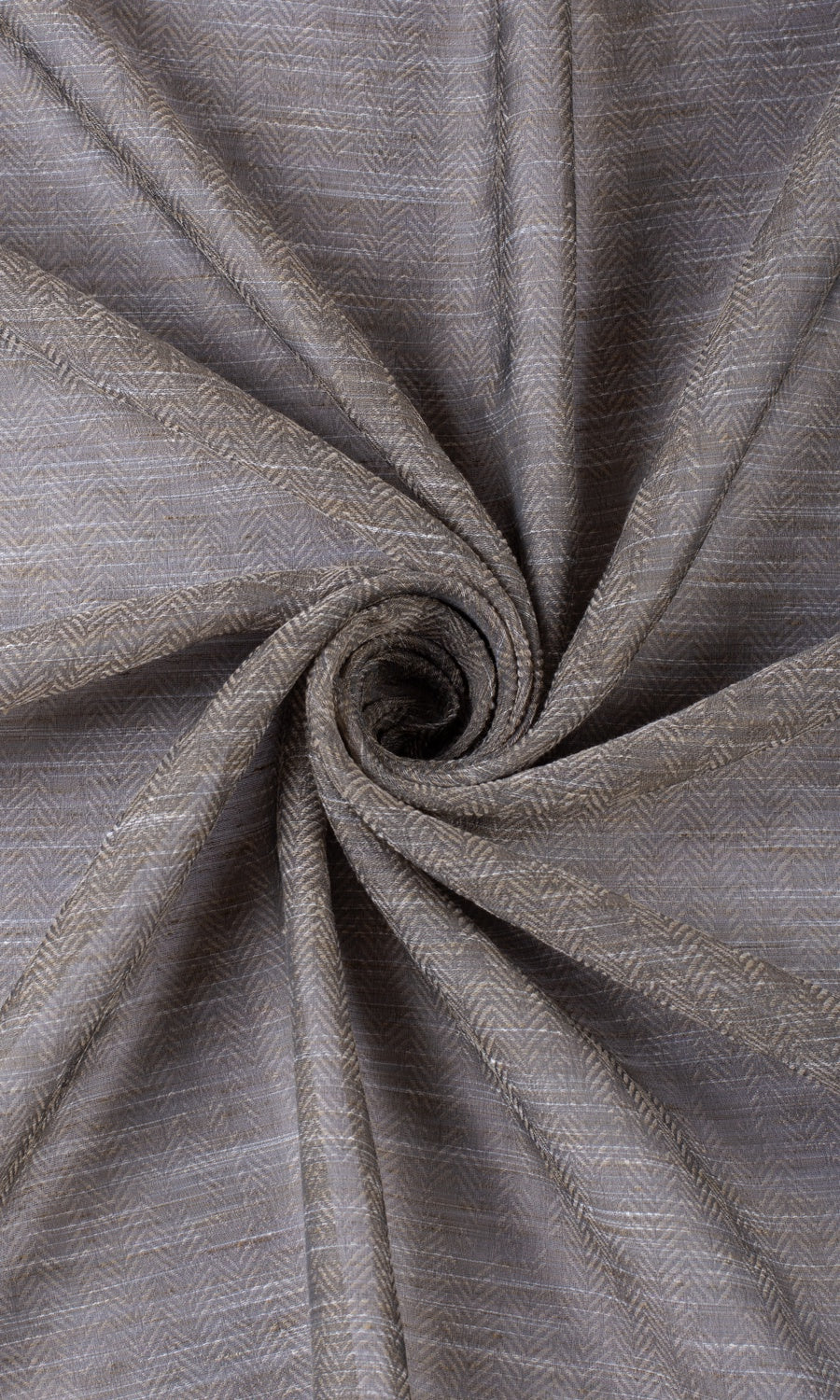Herringbone Sheer Fabric Material By the Yard (Grey/ Coffee Brown)