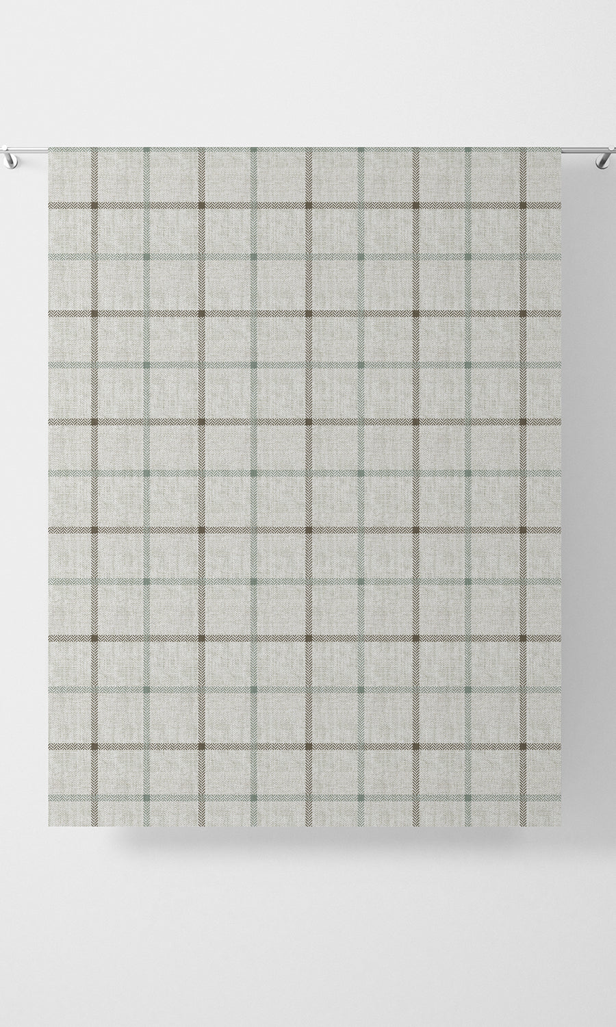 Check Patterned Home Textile Fabric Material By the Yard (Parchment White/ Blue)
