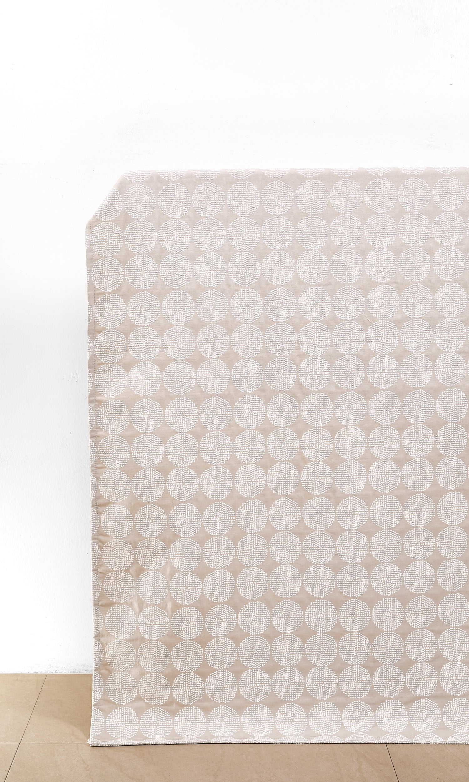 Geometric Embroidered Home Décor Fabric Sample (Beige/ White)
