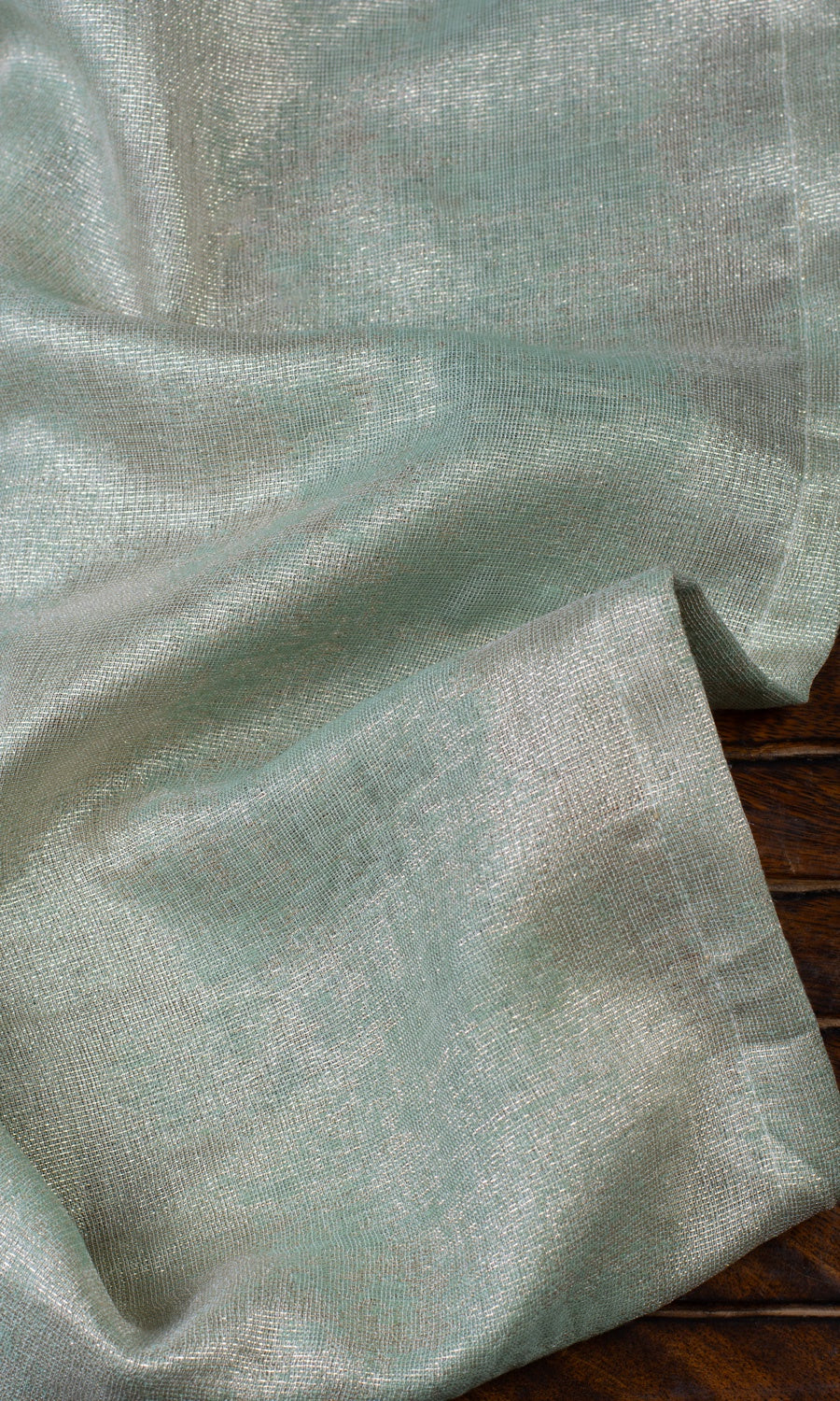 Textured Home Textile Fabric Material Sample (Seafoam Green/ Gold)