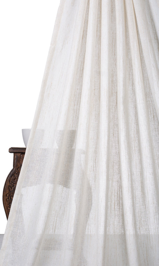 Poly-Linen Sheer Home Décor Fabric Sample (Ivory)