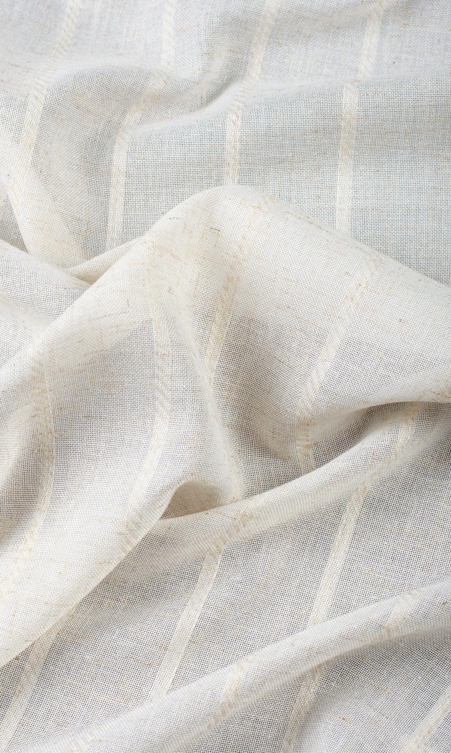 Striped Sheer Home Décor Fabric By the Yard (Cream/ Ivory)