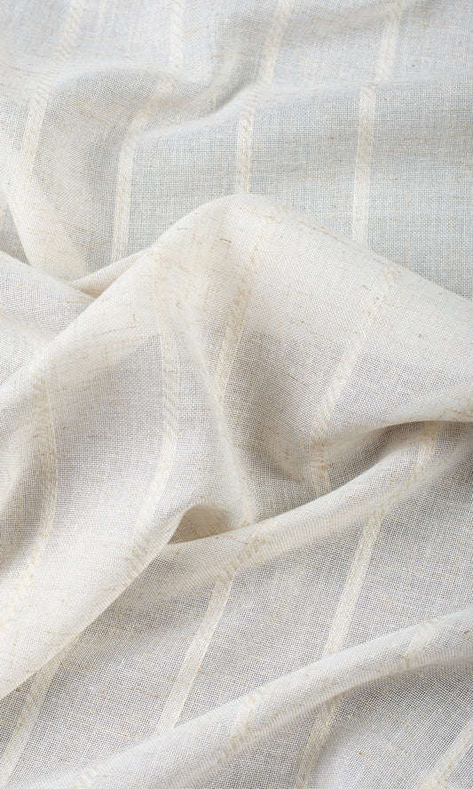 Striped Sheer Home Décor Fabric By the Yard (Cream/ Ivory)