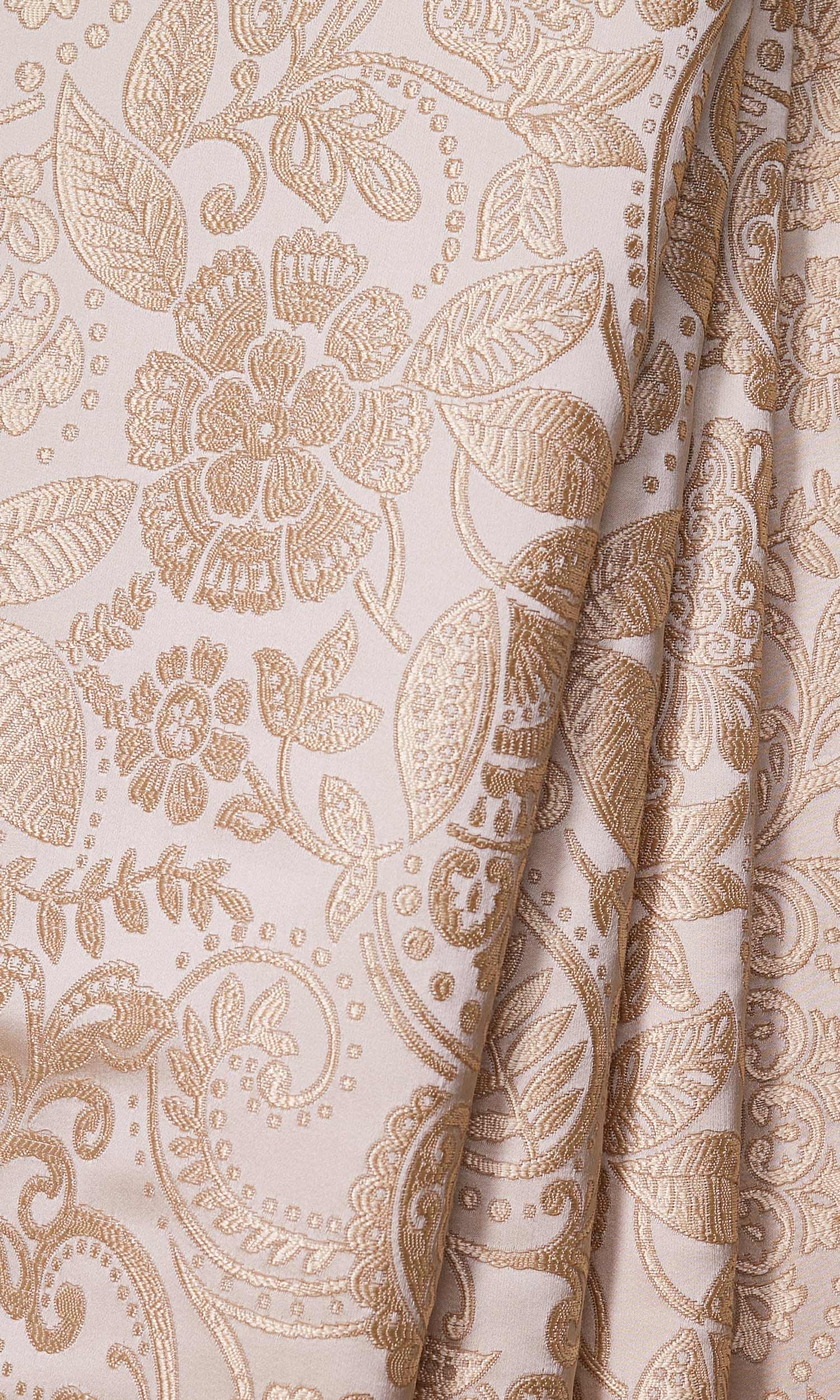 Floral Textured Home Décor Fabric By the Yard (Cream)