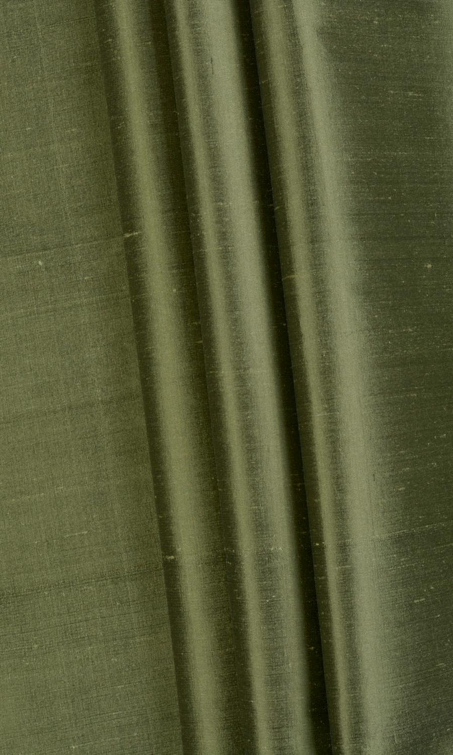 Shantung Silk Fabric By the Yard for Curtains & Drapes (Olive Green)
