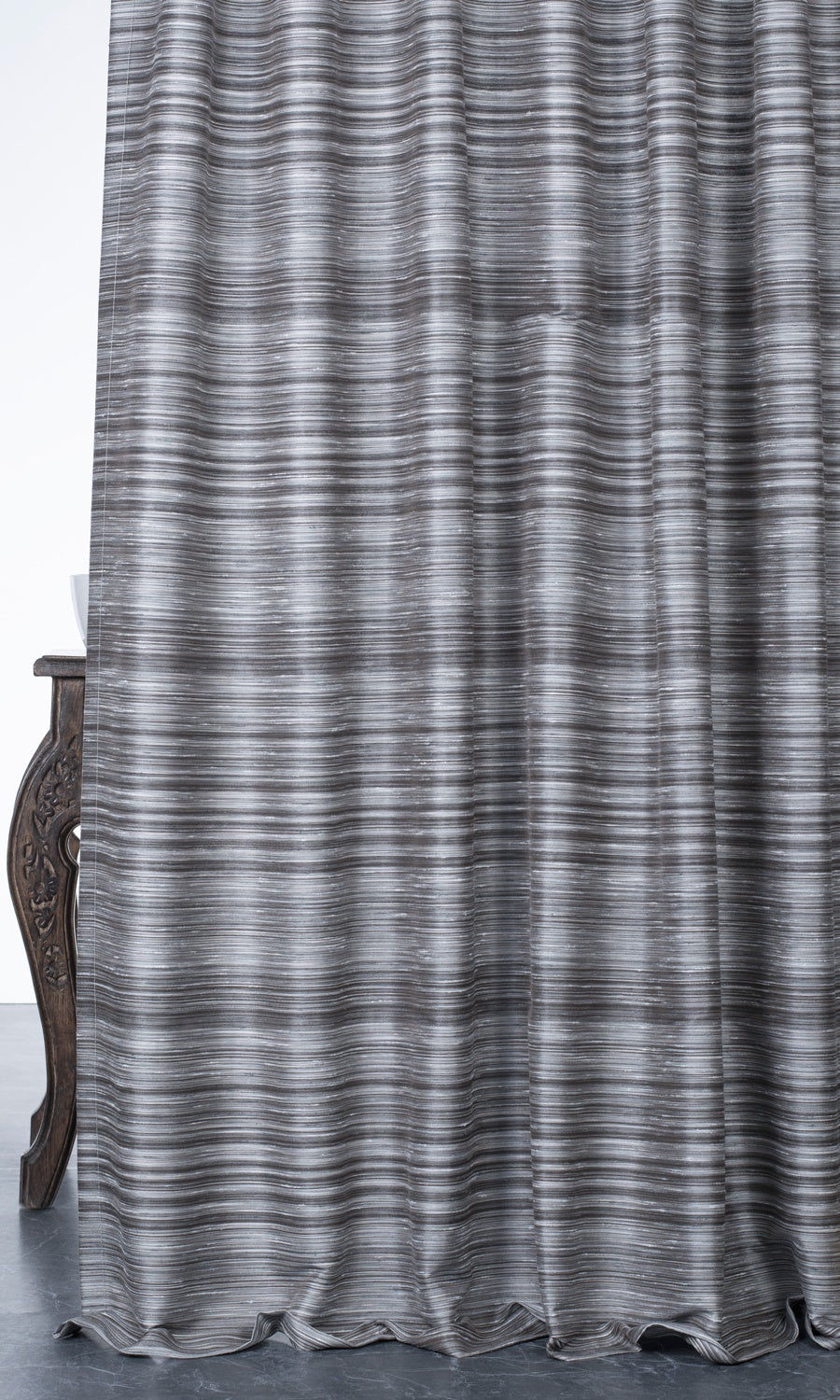 Textured Window Treatments Fabric By the Yard (Grey/ Black)