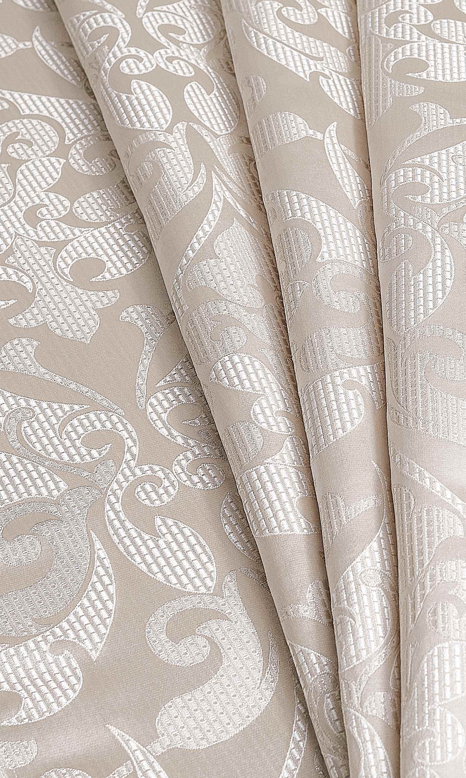Self Patterned Home Décor Fabric By the Yard (Pale Beige/ Cream)