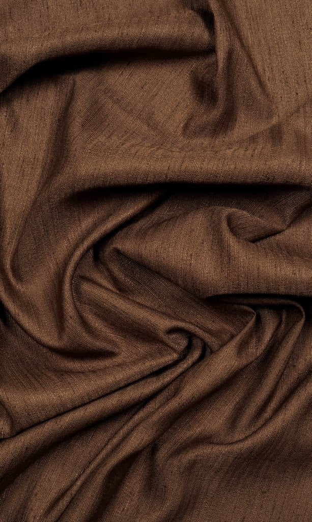 Silk Blend Window Treatments Fabric By the Yard (Coffee Brown)