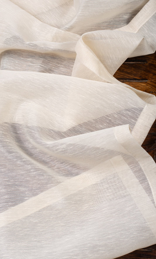 Plain Sheer Home Décor Fabric By the Yard (Warm Ivory)