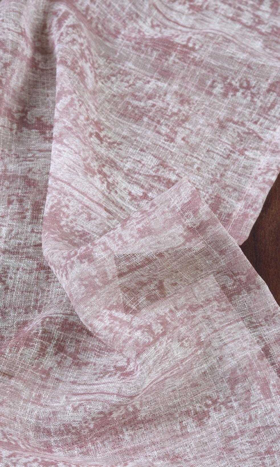 Textured Sheer Home Décor Fabric By the Yard (Pink)