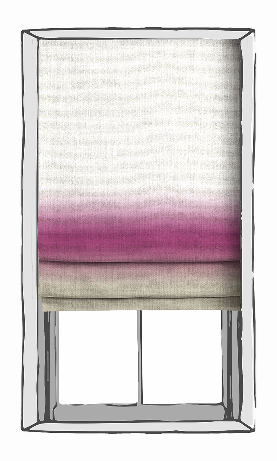 3-Tone Ombre Window Treatments Fabric By the Yard (Pink/ Warm Beige)