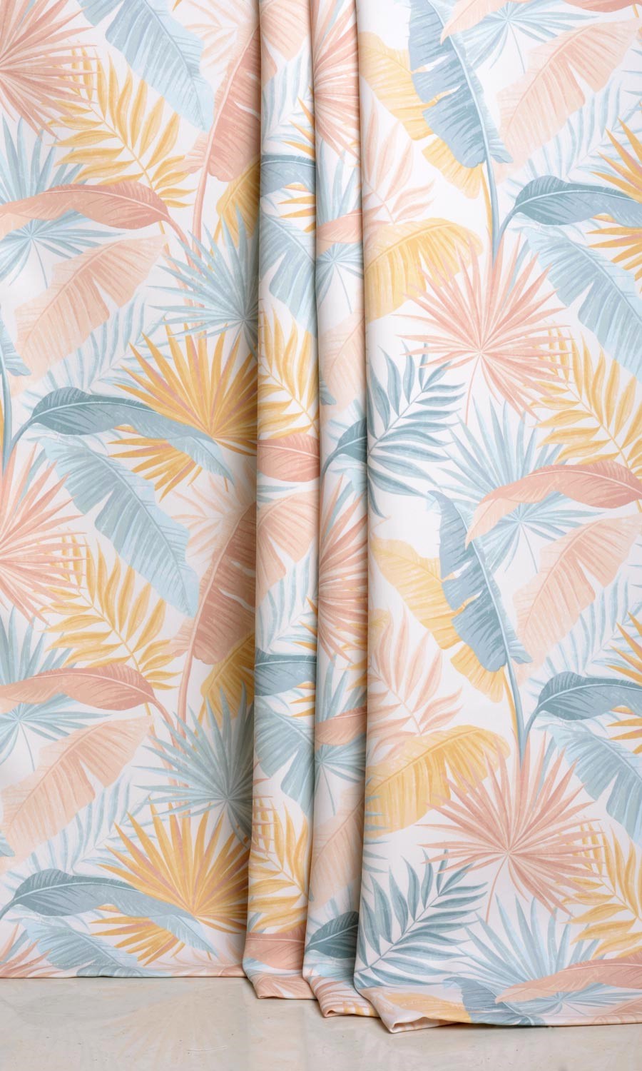 Botanical Floral Window Treatments Fabric By the Yard (Pink/ Blue/ Yellow)