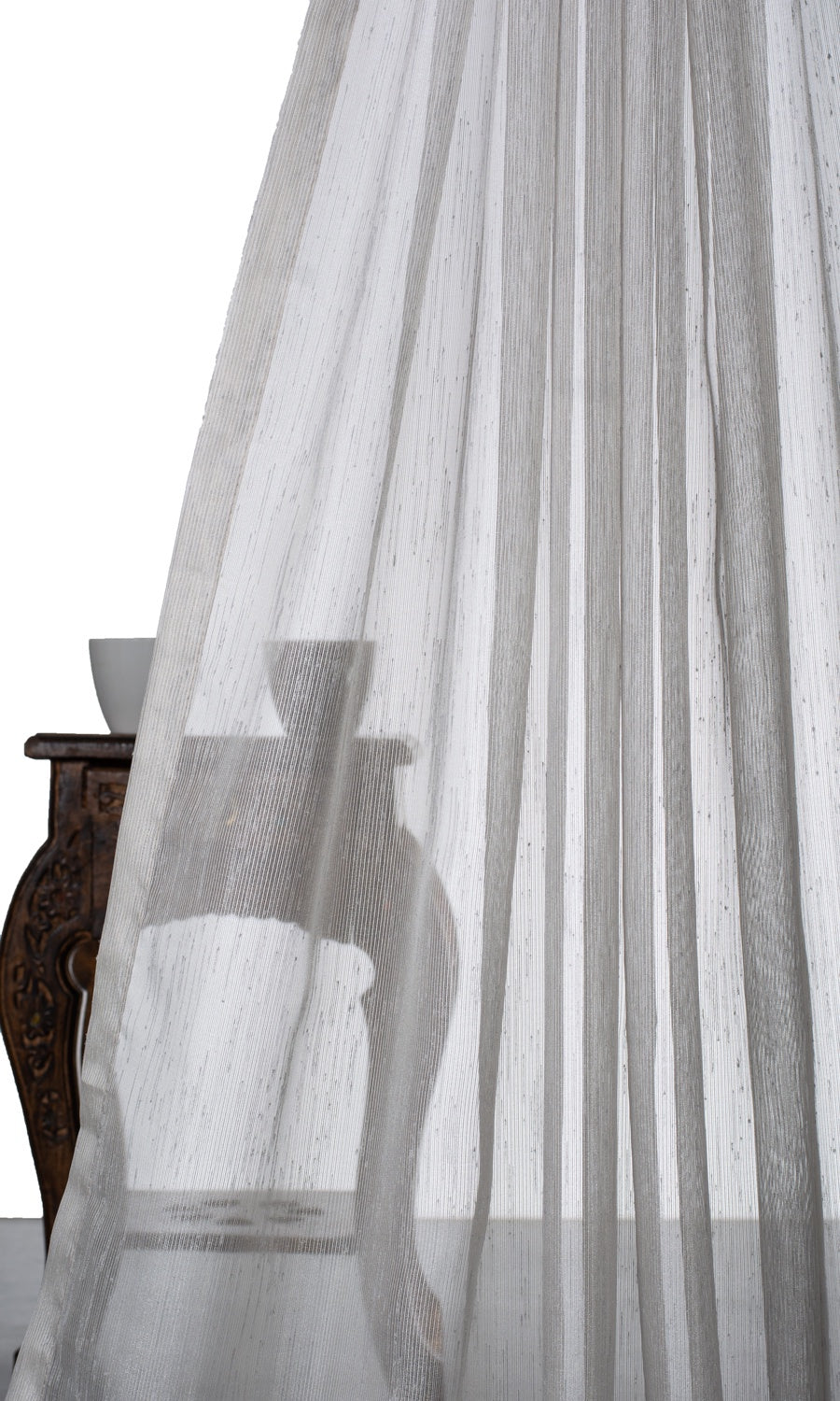 Sheer Window Treatments Fabric By the Yard (Silver-Gray)