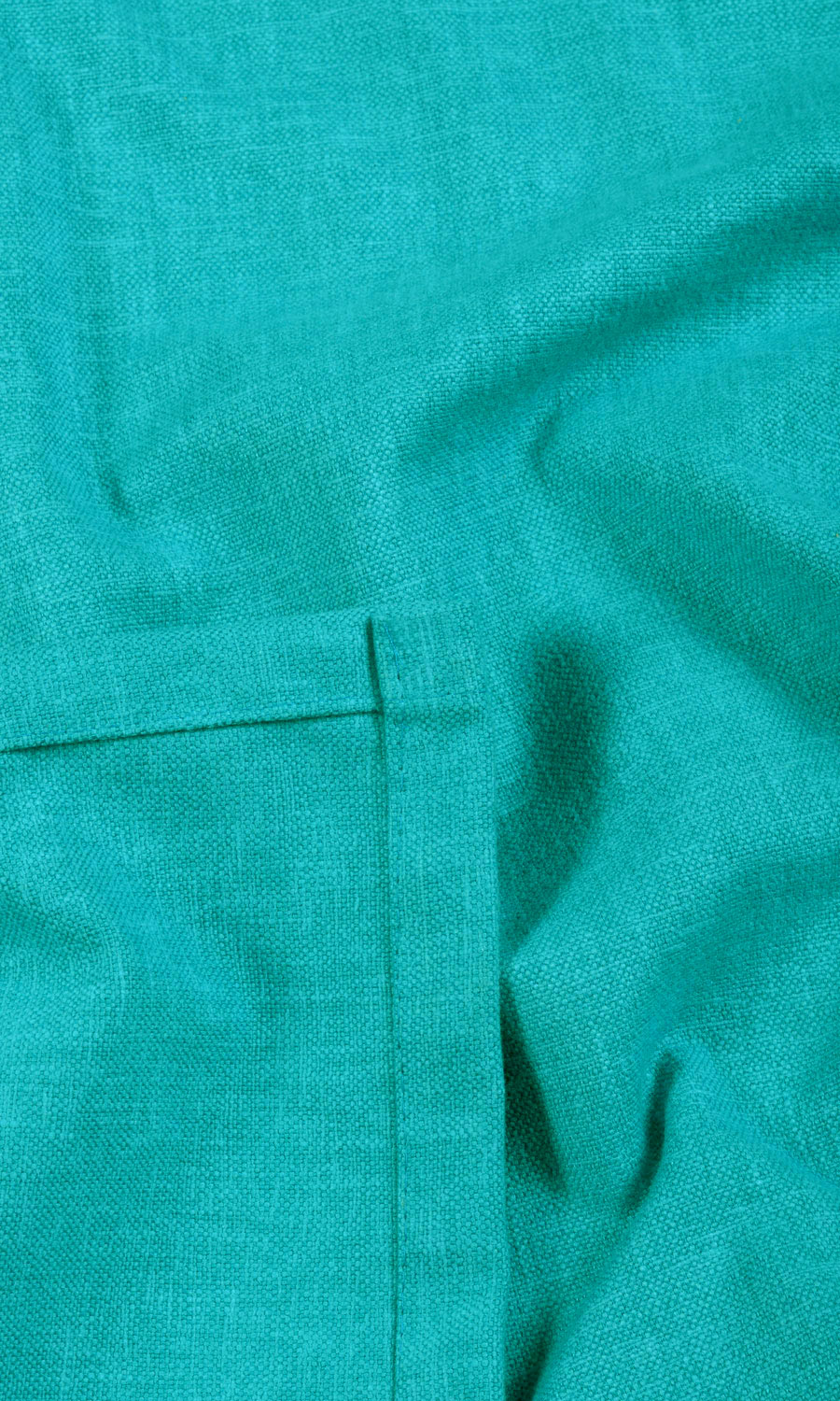 Linen-Blend Window Treatments Fabric By the Yard (Turquoise Blue)
