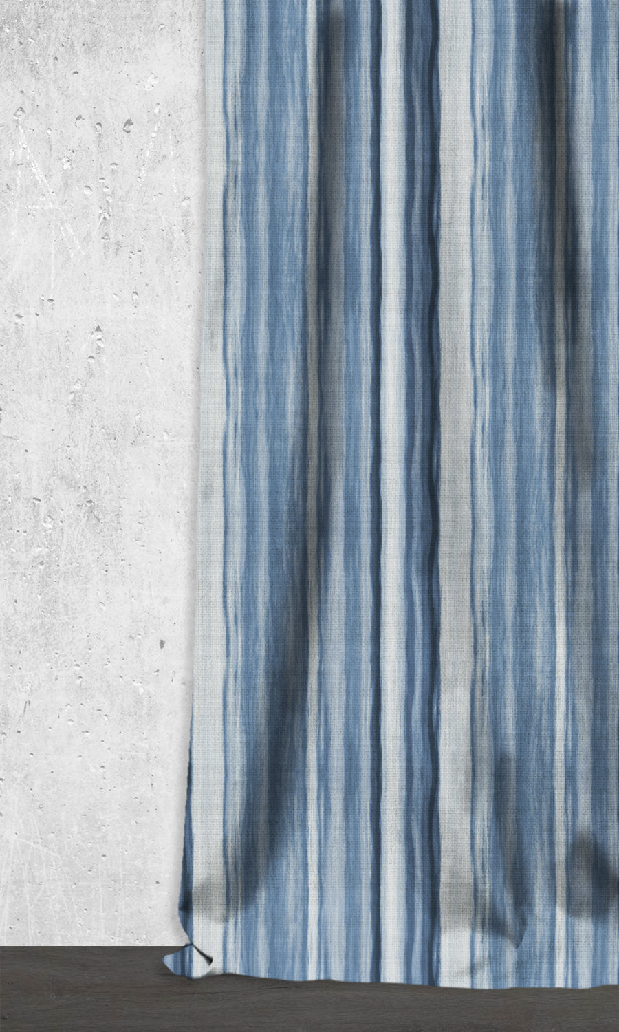 Modern Striped Window Treatments Fabric Sample (Cobalt/ Denim Blue)