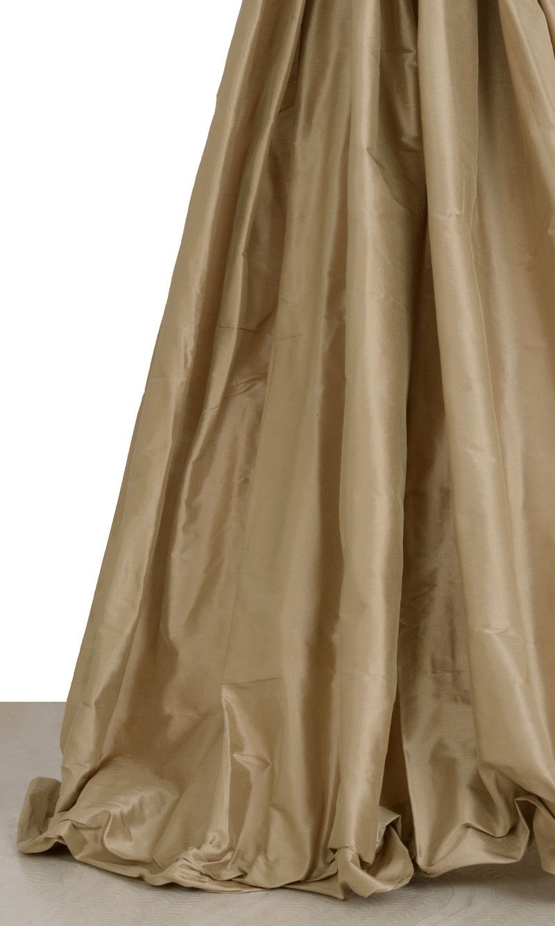 Shantung Silk Window Treatments Fabric Sample (Brown)