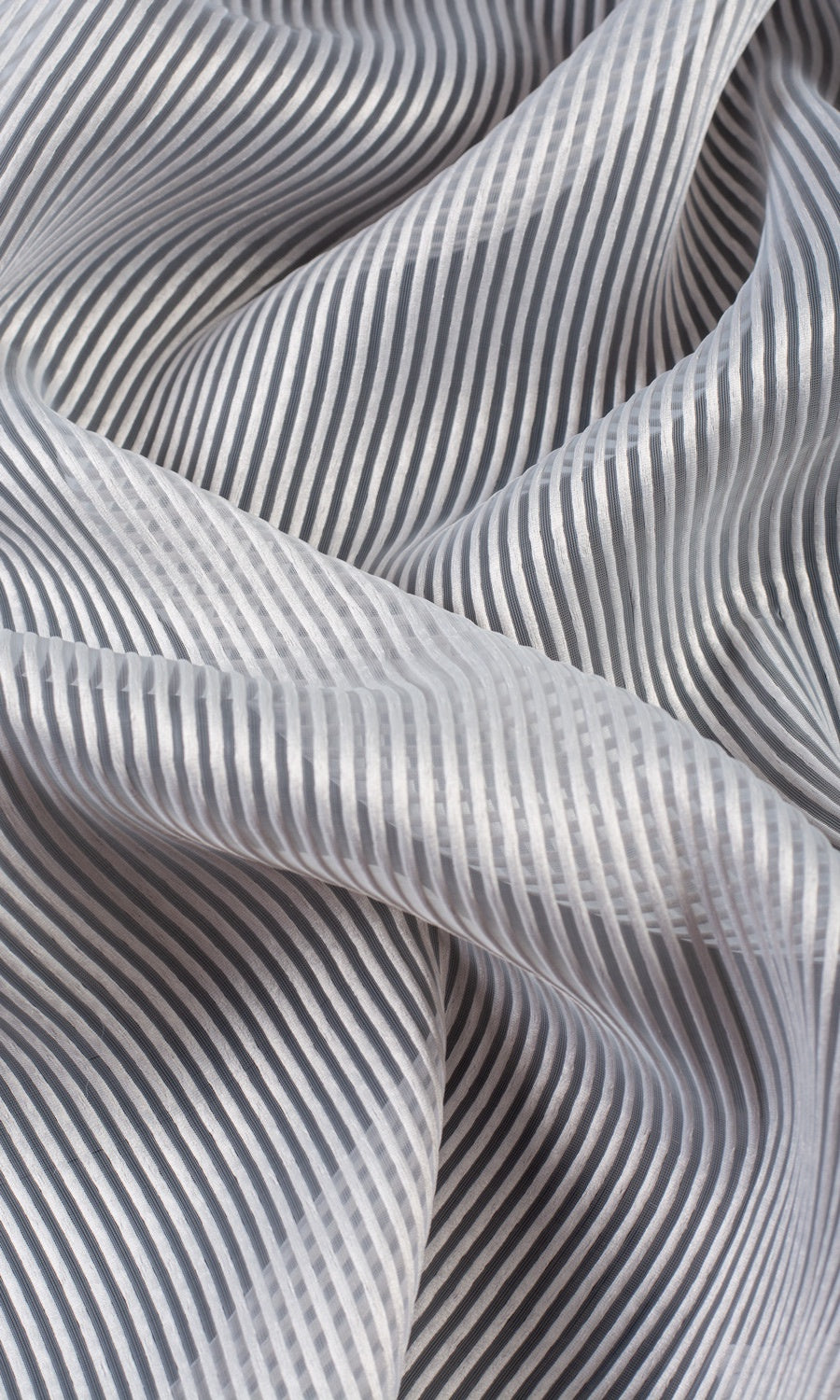 Striped Sheer Home Décor Fabric By the Yard (Grey)